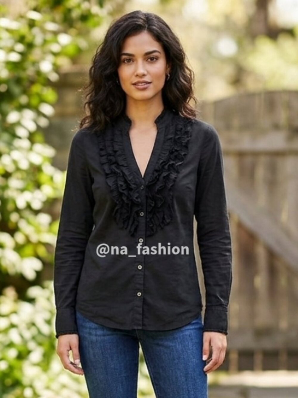 Like New-0-J. Crew Ruffle Button-Down Shirt